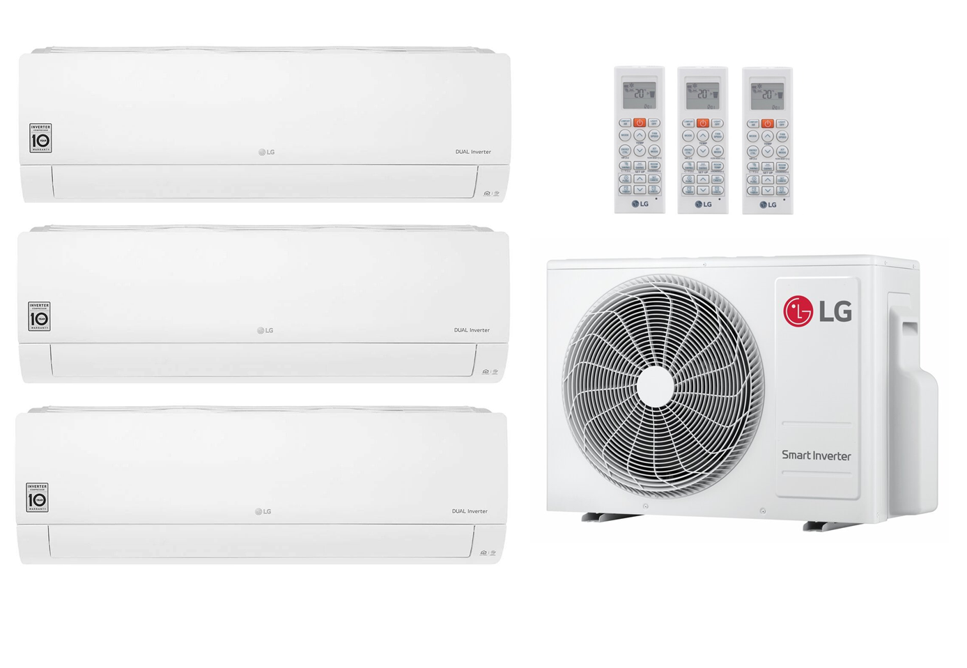 Multi Split Klimaanlage LG Standard 3x2,5 kW + 6,2 kW Außengerät