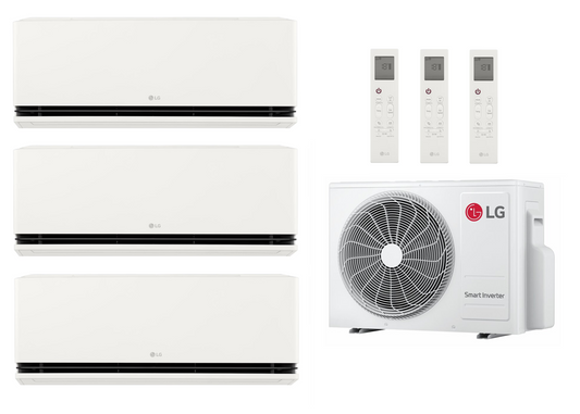 Multi Split Klimaanlage LG Dualcool AI Deluxe Soft Air 3x2,5 kW + 6,2 kW Außengerät